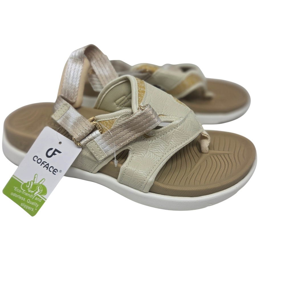 Coface Sport Sandal Women 9.5 Cream Tan Adjustable Strap Gorpcore 9.5 NWT